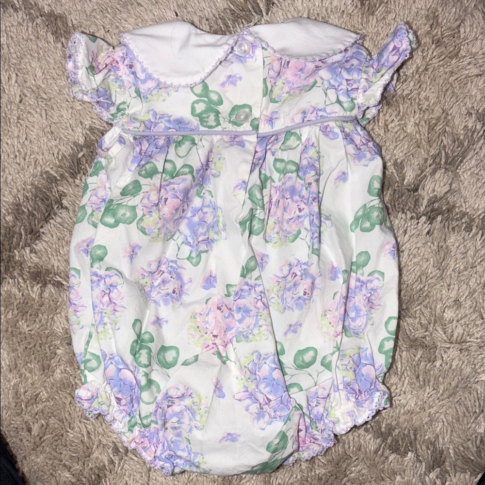 Floral Baby Girl Bubble with Peter Pan Collar - Picture 2 of 3
